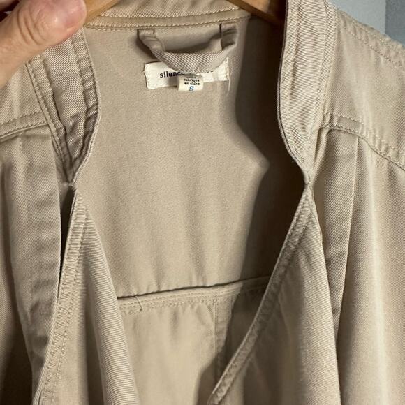 Urban Outfitters Silence+Noise Tencel Khaki Tan Jacket Baggy Boho Neutral Pocket - Picture 5 of 10